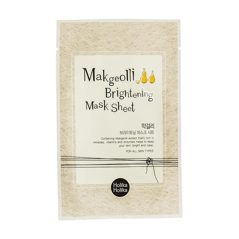 Тканинна маска для обличчя Holika Holika Makgeolli Brightening Mask Sheet з екстрактом рисового вина, 20 мл